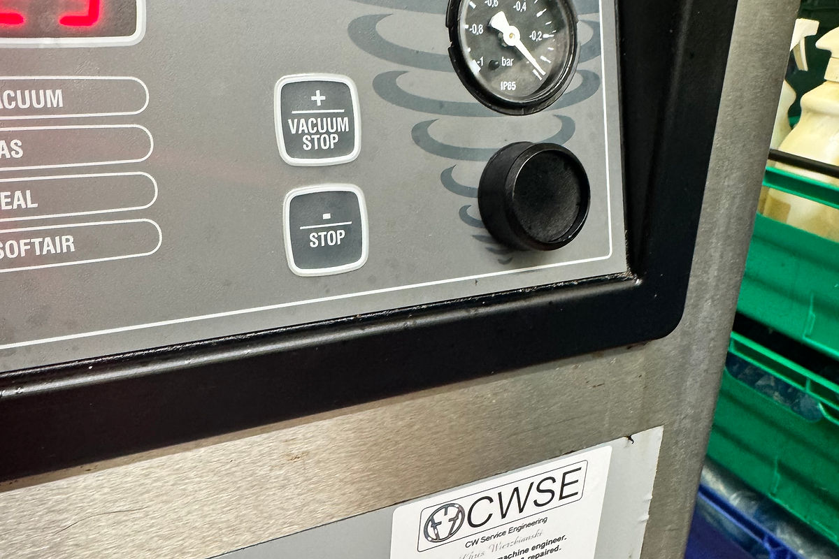 Vacuum packer control panel during on-site service